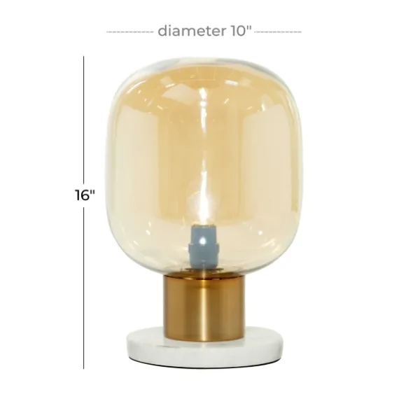 Kirkland's Home Table Lamps-Metal White Marble Mushroom Shade Table Lamp
