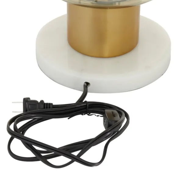 Kirkland's Home Table Lamps-Metal White Marble Mushroom Shade Table Lamp