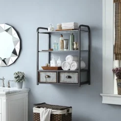 Kirkland's Home Wall Storage-Metal With 2-Drawers Rustic Wall Cabinet