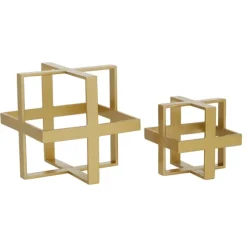 Kirkland's Home Statues & Figurines-Metallic Cube Sculptures, Set Of 2