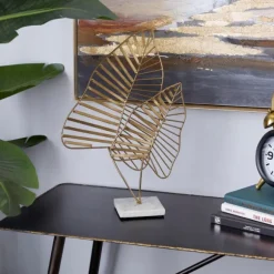 Kirkland's Home Statues & Figurines-Metallic Fern Leaf Sculpture