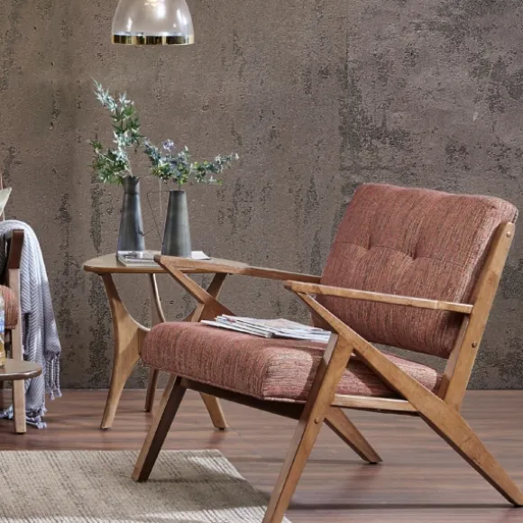 Kirkland's Home Accent Chairs-Mid-Century Pecan Finish Accent Chair