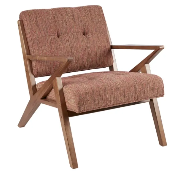 Kirkland's Home Accent Chairs-Mid-Century Pecan Finish Accent Chair