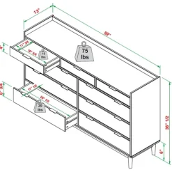 Kirkland's Home Dressers & Chests-Midnight Solid Wood Pull Tab Large Dresser