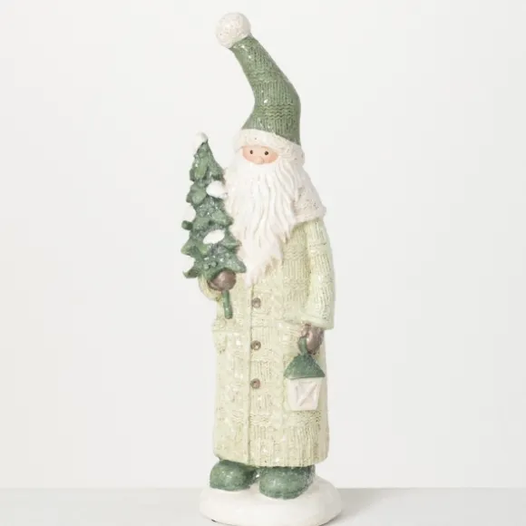 Kirkland's Home Statues & Figurines-Minty Green Santa Folk Figurine
