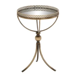 Kirkland's Home Accent & End Tables-Mirror Top Metal Accent Table