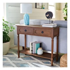 Kirkland's Home Console Tables-Modern Carved Accent Console Table