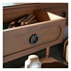 Kirkland's Home Console Tables-Modern Carved Accent Console Table