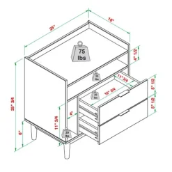 Kirkland's Home Nightstands-Modern Frame Wood Nightstand