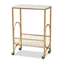 Kirkland's Home Kitchen Islands & Bar Carts-Modern Marble Deco Bar Cart