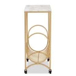 Kirkland's Home Kitchen Islands & Bar Carts-Modern Marble Deco Bar Cart