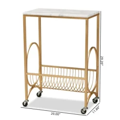 Kirkland's Home Kitchen Islands & Bar Carts-Modern Marble Deco Bar Cart