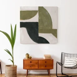 Kirkland's Home Canvas Art-Moody Green Shapes Ii Canvas Art Print