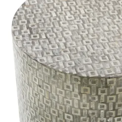 Kirkland's Home Accent & End Tables-Mother Of Pearl Sells Wood Base Accent Table