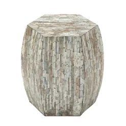 Kirkland's Home Accent & End Tables-Mussel Shell Hexagonal Accent Table