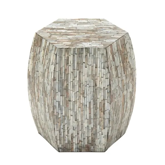 Kirkland's Home Accent & End Tables-Mussel Shell Hexagonal Accent Table