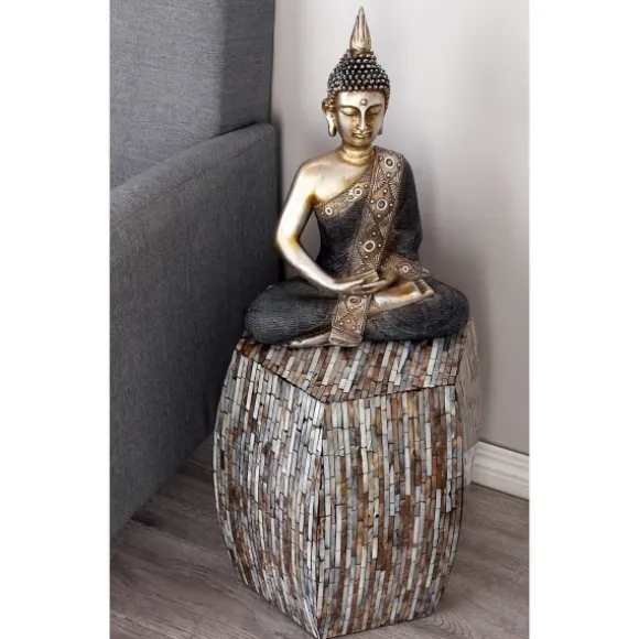 Kirkland's Home Accent & End Tables-Mussel Shell Hexagonal Accent Table