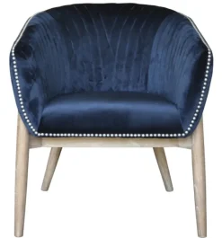 Kirkland's Home Accent Chairs-Nadia Navy Velvet Club Chair