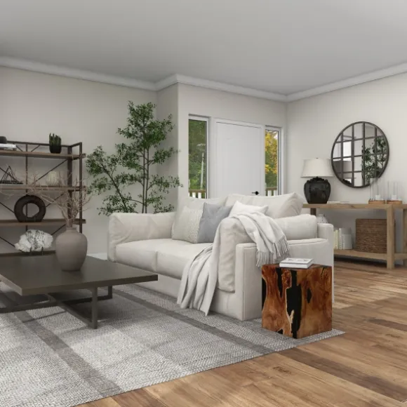 Kirkland's Home Accent & End Tables-Natural Abstract Teak Wood Grain Accent Table