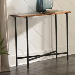 Kirkland's Home Console Tables-Natural Acacia Wood And Acrylic Top Console Table