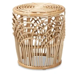 Kirkland's Home Accent & End Tables-Natural Boho Rattan Weave Accent Table