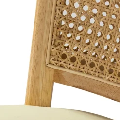 Kirkland's Home Office Furniture-Natural Cane Back Suede Office Chair