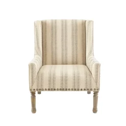 Kirkland's Home Accent Chairs-Natural Cara Stripe Accent Chair