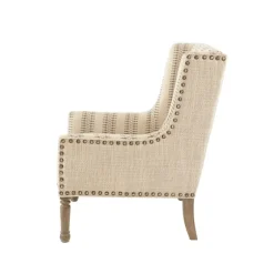 Kirkland's Home Accent Chairs-Natural Cara Stripe Accent Chair