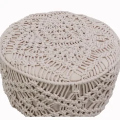 Kirkland's Home Benches & Ottomans-Natural Crochet Stool