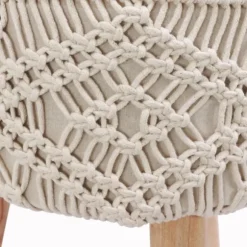 Kirkland's Home Benches & Ottomans-Natural Crochet Stool