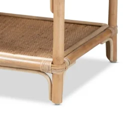 Kirkland's Home Bookshelves-Natural Curled Rattan 3-Tiered Bookcase