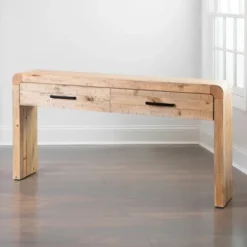 Kirkland's Home Console Tables-Natural Curved Edge Console Table