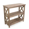 Kirkland's Home Bookshelves-Natural Double X Wood Bookshelf
