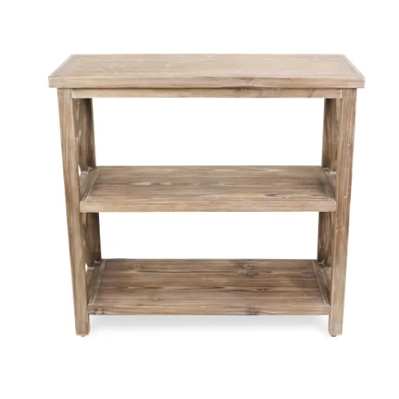 Kirkland's Home Bookshelves-Natural Double X Wood Bookshelf
