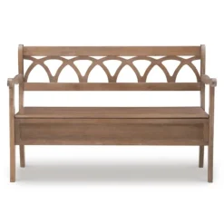 Kirkland's Home Benches & Ottomans-Natural Driftwood Fretwork Back Storage Bench