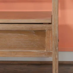 Kirkland's Home Benches & Ottomans-Natural Driftwood Fretwork Back Storage Bench