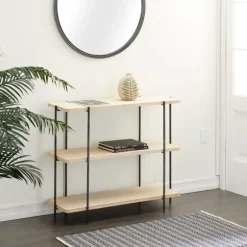 Kirkland's Home Console Tables-Natural Fir Open 3-Tier Console Table