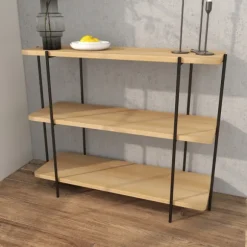 Kirkland's Home Console Tables-Natural Fir Open 3-Tier Console Table