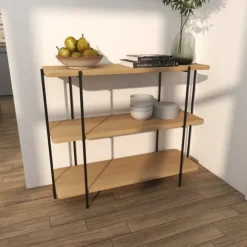 Kirkland's Home Console Tables-Natural Fir Open 3-Tier Console Table