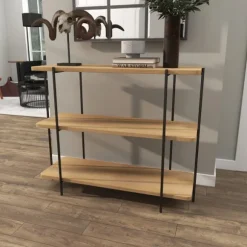 Kirkland's Home Console Tables-Natural Fir Open 3-Tier Console Table