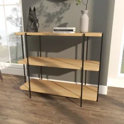 Kirkland's Home Console Tables-Natural Fir Open 3-Tier Console Table