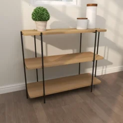Kirkland's Home Console Tables-Natural Fir Open 3-Tier Console Table