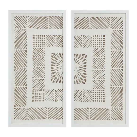 Kirkland's Home Framed Art-Natural Geometric Rice Paper Framed Art, Set Of 2