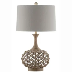 Kirkland's Home Table Lamps-Natural Hemp Rope Coastal Table Lamp