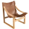 Kirkland's Home Accent Chairs-Natural Leather And Wood Sling Accent Chair