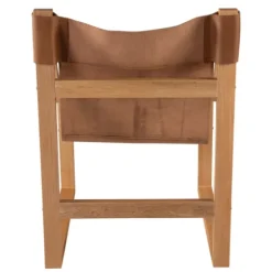 Kirkland's Home Accent Chairs-Natural Leather And Wood Sling Accent Chair