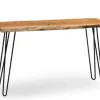 Kirkland's Home Console Tables-Natural Live Edge Hairpin Legs Console Table