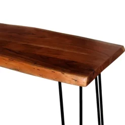 Kirkland's Home Console Tables-Natural Live Edge Hairpin Legs Console Table