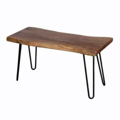 Kirkland's Home Benches & Ottomans-Natural Live Edge Hairpin Legs Bench, 36 In.