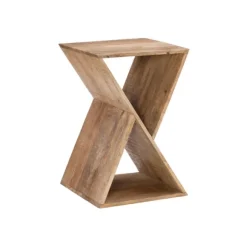 Kirkland's Home Accent & End Tables-Natural Mango Wood Hourglass Accent Table